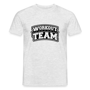 workout_team_dx1 - T-shirt homme - gris chiné - Devant - AI Model Male 178 dark (178cm)