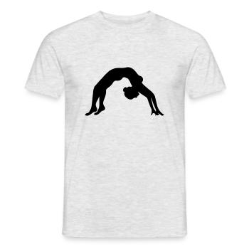 bruecke boden fitness spagat gymnastik frau yoga s - Männer T-Shirt - Grau meliert - Vorne - AI Model Male 178 dark (178cm)