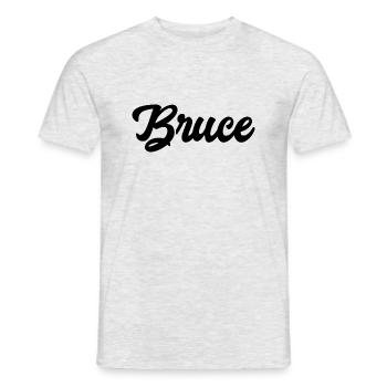 Bruce Custom Text Nom d’anniversaire - T-shirt homme - gris chiné - Devant - AI Model Male 178 dark (178cm)