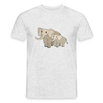 Elefanten - Männer T-Shirt - Grau meliert - Vorne - AI Model Male 178 dark (178cm)