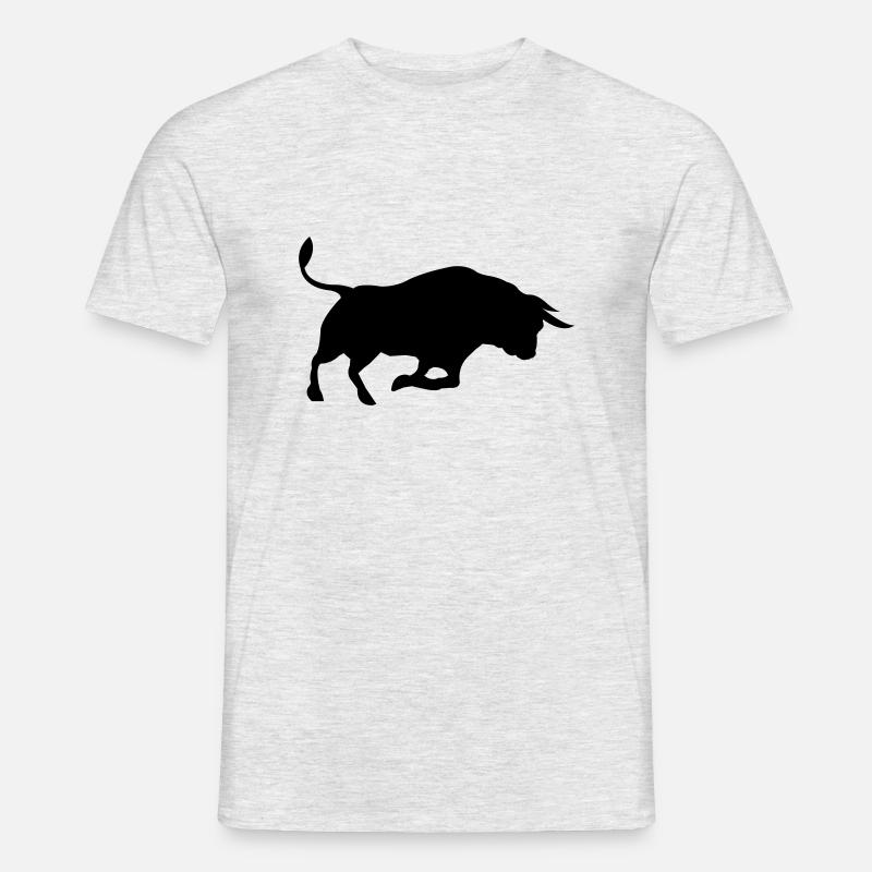 Stier - Männer T-Shirt - Grau meliert