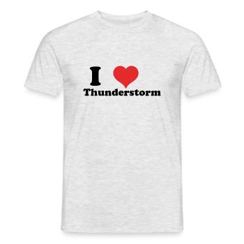 i love Thunderstorm - Men's T-Shirt - heather grey - Front - AI Model Male 178 dark (178cm)