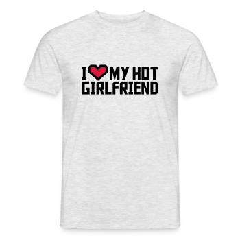 J’aime ma petite amie - T-shirt homme - gris chiné - Devant - AI Model Male 178 dark (178cm)