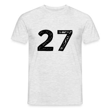 Maillot à 27 chiffres - T-shirt homme - gris chiné - Devant - AI Model Male 178 dark (178cm)