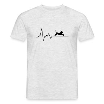 Hund Herzschlag Dackel Haustier - Männer T-Shirt - Grau meliert - Vorne - AI Model Male 178 dark (178cm)