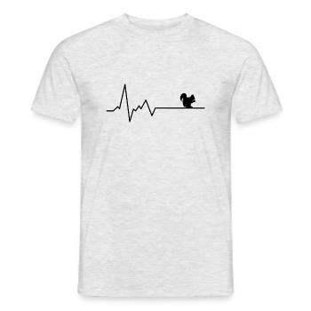 ECG de battement de cœur d’écureuil - T-shirt homme - gris chiné - Devant - AI Model Male 178 dark (178cm)