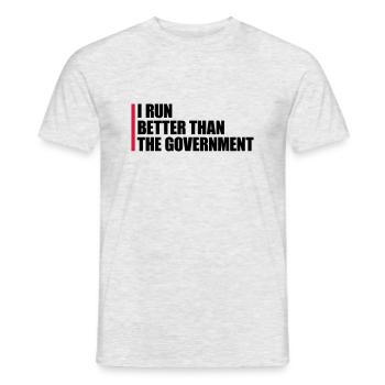 run better than government - Männer T-Shirt - Grau meliert - Vorne - AI Model Male 178 dark (178cm)