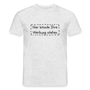Hier könnte Ihre Werbung stehen - Männer T-Shirt - Grau meliert - Vorne - AI Model Male 178 dark (178cm)