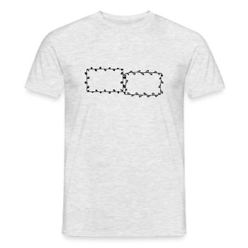 Floral Garland Flowers Hearts 35 Drawing Area 35 - Men's T-Shirt - heather grey - Front - AI Model Male 178 dark (178cm)