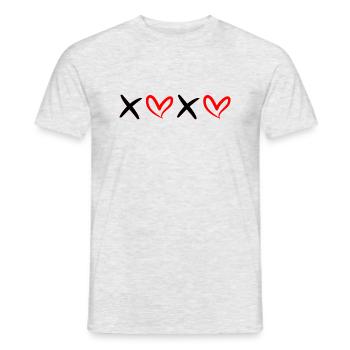 XOXO Black and Red - Men's T-Shirt - heather grey - Front - AI Model Male 178 dark (178cm)
