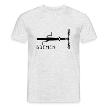 Fahrrad Bremen - Männer T-Shirt - Grau meliert - Vorne - AI Model Male 178 dark (178cm)