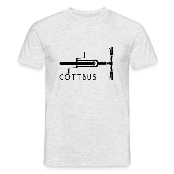 Fahrrad Cottbus - Männer T-Shirt - Grau meliert - Vorne - AI Model Male 178 dark (178cm)