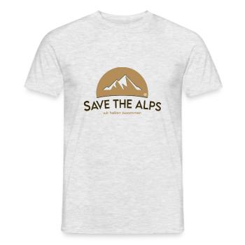 Save The Alps - Männer T-Shirt - Grau meliert - Vorne - AI Model Male 178 dark (178cm)