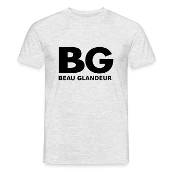Drôle de texte humoristique beau glandeur - T-shirt homme - gris chiné - Devant - AI Model Male 178 dark (178cm)
