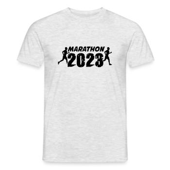 Marathon 2023 - Männer T-Shirt - Grau meliert - Vorne - AI Model Male 178 dark (178cm)