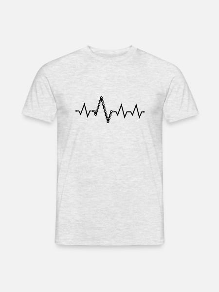Necklace heartbeat - Men's T-Shirt - heather grey