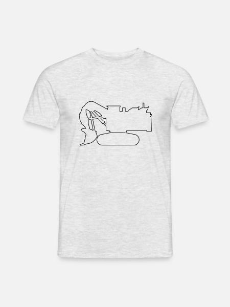Mining Excavator Large Minimalist Open Pit Mining - Men's T-Shirt - heather grey