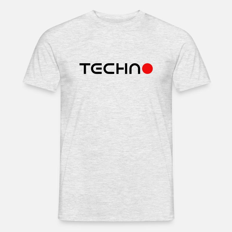 techno,techno und techno - Männer T-Shirt - Grau meliert
