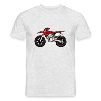 Moto Motocross Rouge - T-shirt homme - gris chiné - Devant - AI Model Male 178 dark (178cm)