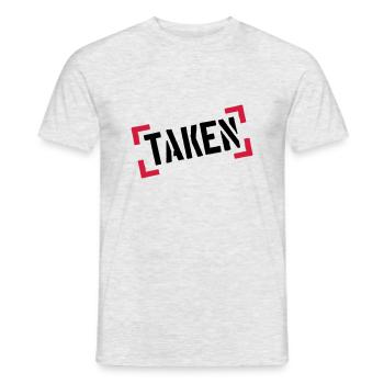 klammern stempel rahmen cool balken 100 prozent ta - Männer T-Shirt - Grau meliert - Vorne - AI Model Male 178 dark (178cm)