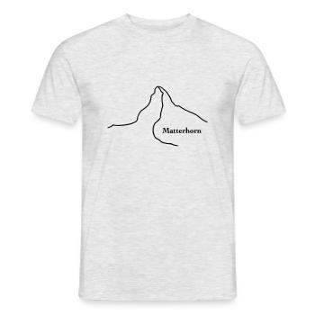 Matterhorn mit Text - Männer T-Shirt - Grau meliert - Vorne - AI Model Male 178 dark (178cm)