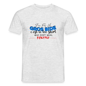tee shirt drôle pour grande taille - T-shirt homme - gris chiné - Devant - AI Model Male 178 dark (178cm)