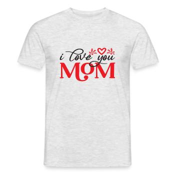i love you Mom - Men's T-Shirt - heather grey - Front - AI Model Male 178 dark (178cm)