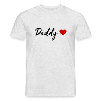 Papa au cœur rouge - T-shirt homme - gris chiné - Devant - AI Model Male 178 dark (178cm)