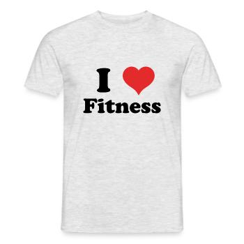 i love Fitness - Men's T-Shirt - heather grey - Front - AI Model Male 178 dark (178cm)