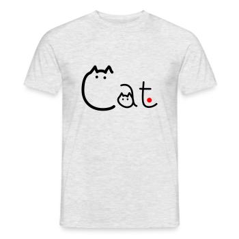 Katze in Katzen geschrieben - Männer T-Shirt - Grau meliert - Vorne - AI Model Male 178 dark (178cm)