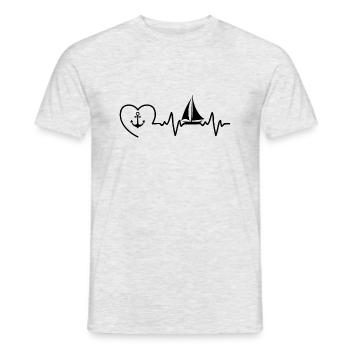 Leidenschaftlicher Segler - Männer T-Shirt - Grau meliert - Vorne - AI Model Male 178 dark (178cm)