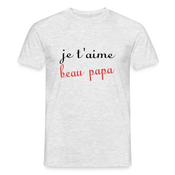 I love you stepdad - Men's T-Shirt - heather grey - Front - AI Model Male 178 dark (178cm)