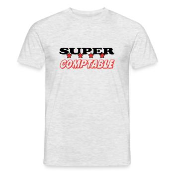 SUPER COMPTABLE - T-shirt homme - gris chiné - Devant - AI Model Male 178 dark (178cm)