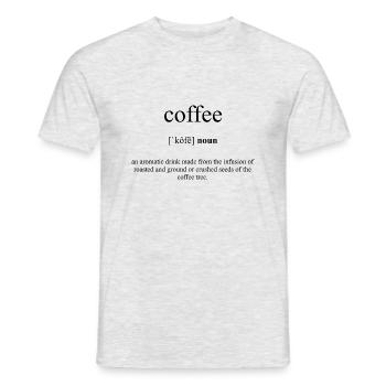 Coffee (Kaffee) Definition Dictionary - Männer T-Shirt - Grau meliert - Vorne - AI Model Male 178 dark (178cm)