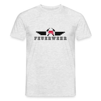 Feuerwehr Wings Hat Axe - Männer T-Shirt - Grau meliert - Vorne - AI Model Male 178 dark (178cm)