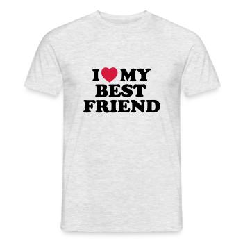 I love my bestfriend - Männer T-Shirt - Grau meliert - Vorne - AI Model Male 178 dark (178cm)