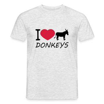 text i love love heart donkey horse pony small pack - Men's T-Shirt - heather grey - Front - AI Model Male 178 dark (178cm)