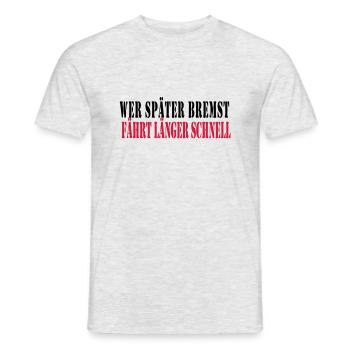 wer_spaeter_bremst_faehr - T-shirt homme - gris chiné - Devant - AI Model Male 178 dark (178cm)