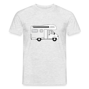Mobile home alcove camping blanc - T-shirt homme - gris chiné - Devant - AI Model Male 178 dark (178cm)