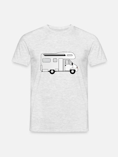 Wohnmobil Alkoven Campen Weiß - Männer T-Shirt - Grau meliert