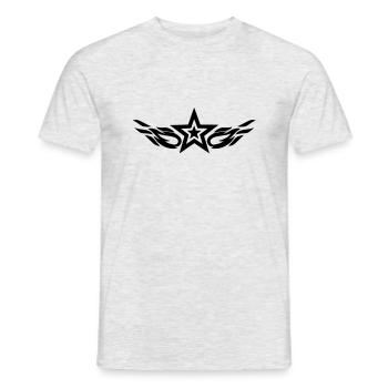 Burning Star - Männer T-Shirt - Grau meliert - Vorne - AI Model Male 178 dark (178cm)