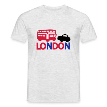LONDON BLACK CAP& RED BUS - Men's T-Shirt - heather grey - Front - AI Model Male 178 dark (178cm)