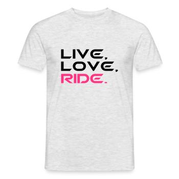 Pferde Live Love Ride Pferde Shirt - Men's T-Shirt - heather grey - Front - AI Model Male 178 dark (178cm)