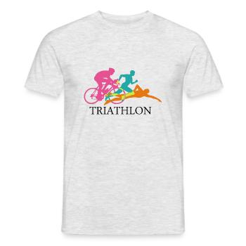 Triathlon - Men's T-Shirt - heather grey - Front - AI Model Male 178 dark (178cm)