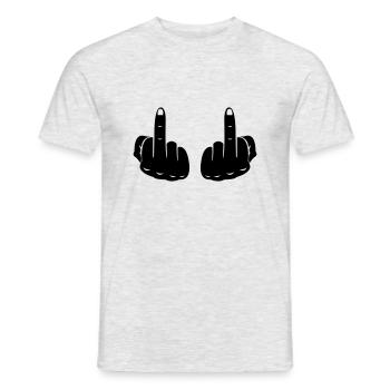 fuck_2 - Männer T-Shirt - Grau meliert - Vorne - AI Model Male 178 dark (178cm)