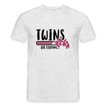 Twins are loading - Zwillinge-Schwangerschaft-Baby - Männer T-Shirt - Grau meliert - Vorne - AI Model Male 178 dark (178cm)