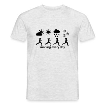 Courir tous les jours - T-shirt homme - gris chiné - Devant - AI Model Male 178 dark (178cm)