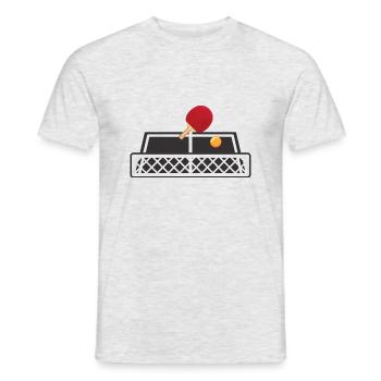 Ping-pong de table batte de balle - T-shirt homme - gris chiné - Devant - AI Model Male 178 dark (178cm)
