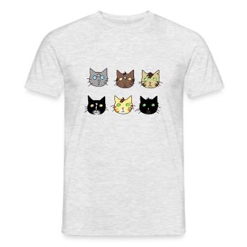 cats, chats, comme Warrior - T-shirt homme - gris chiné - Devant - AI Model Male 178 dark (178cm)