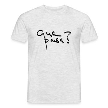 Que Pasa Line Art - Minimalistisch - Männer T-Shirt - Grau meliert - Vorne - AI Model Male 178 dark (178cm)
